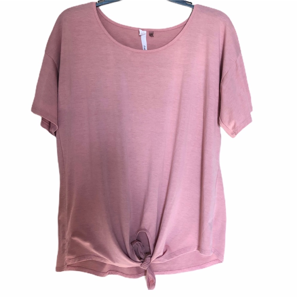 NY Collection Rose Tie Front Blouse